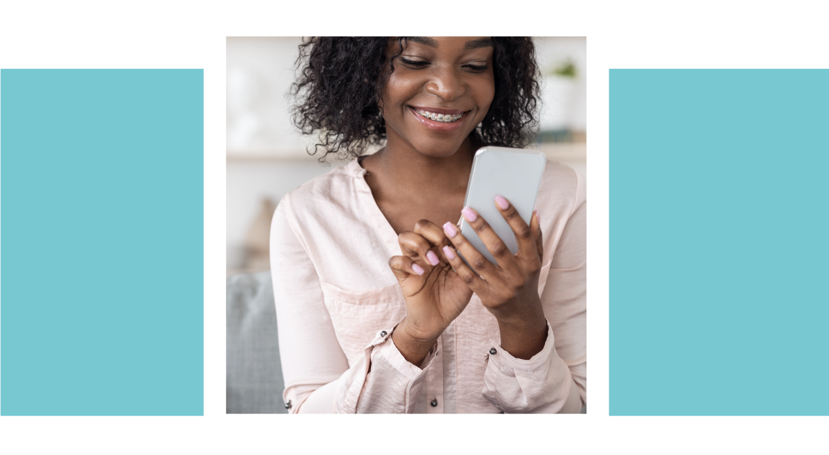 CMS-DONOR-feminine-site-woman-texting-banner A woman searching on her phone for pregnancy support in Hampstead, North Carolina